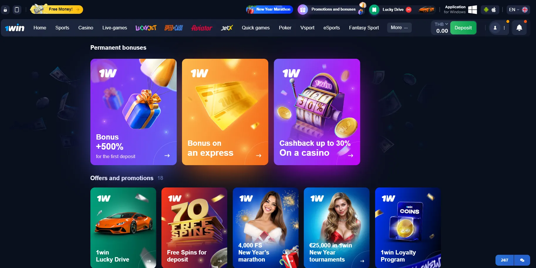 1win casino bonuses Thailand